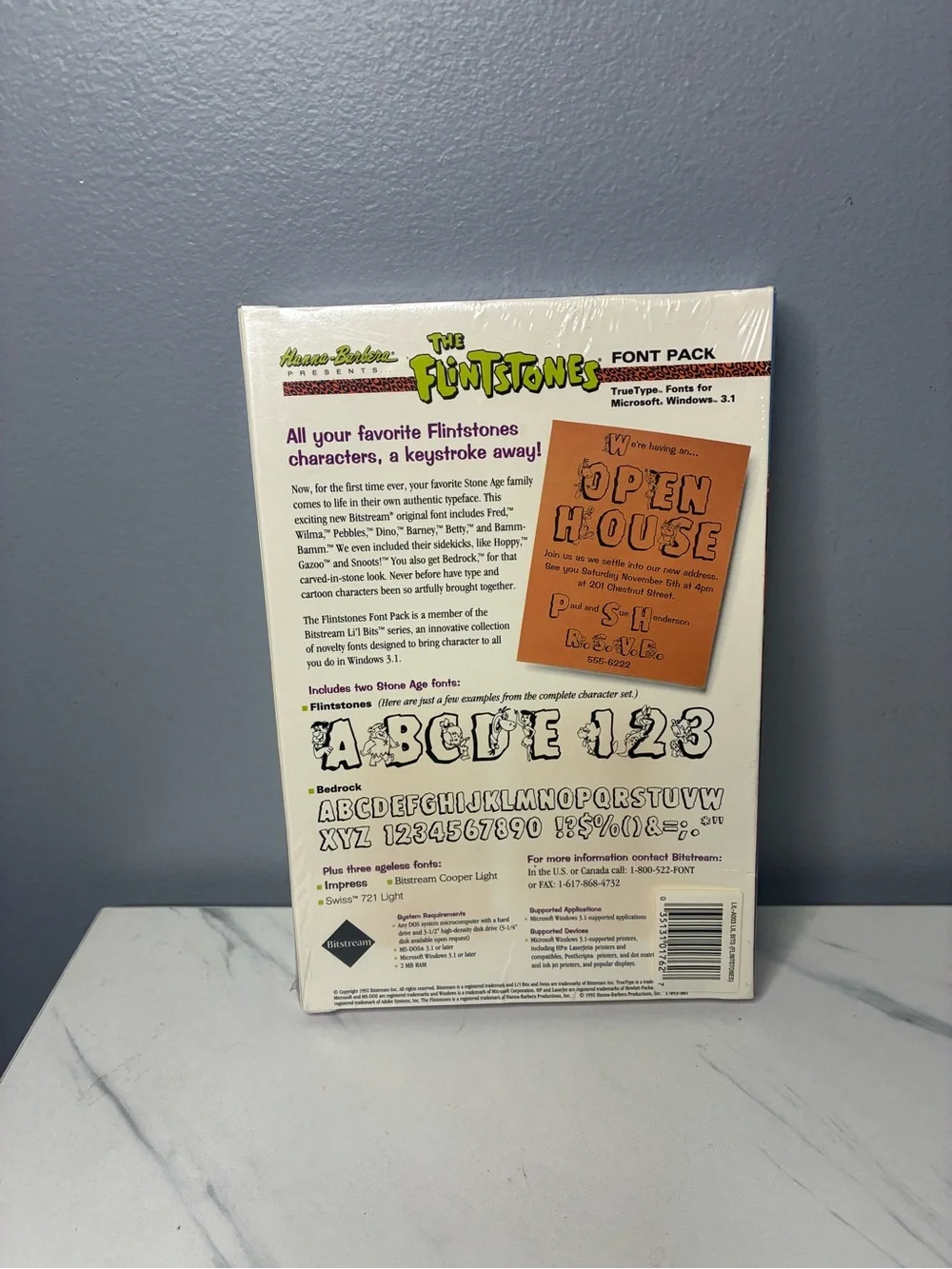 Sealed Flintstones Font Pack for Windows 3.1 Bitstream Lil Bits Software